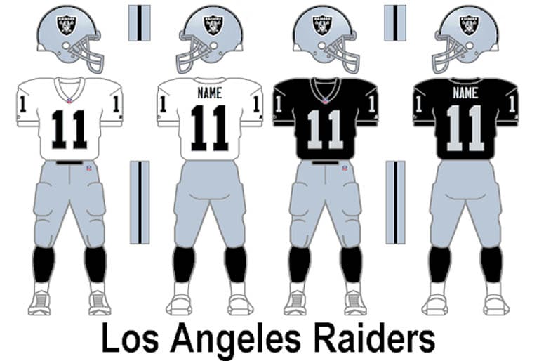 la raiders uniforms
